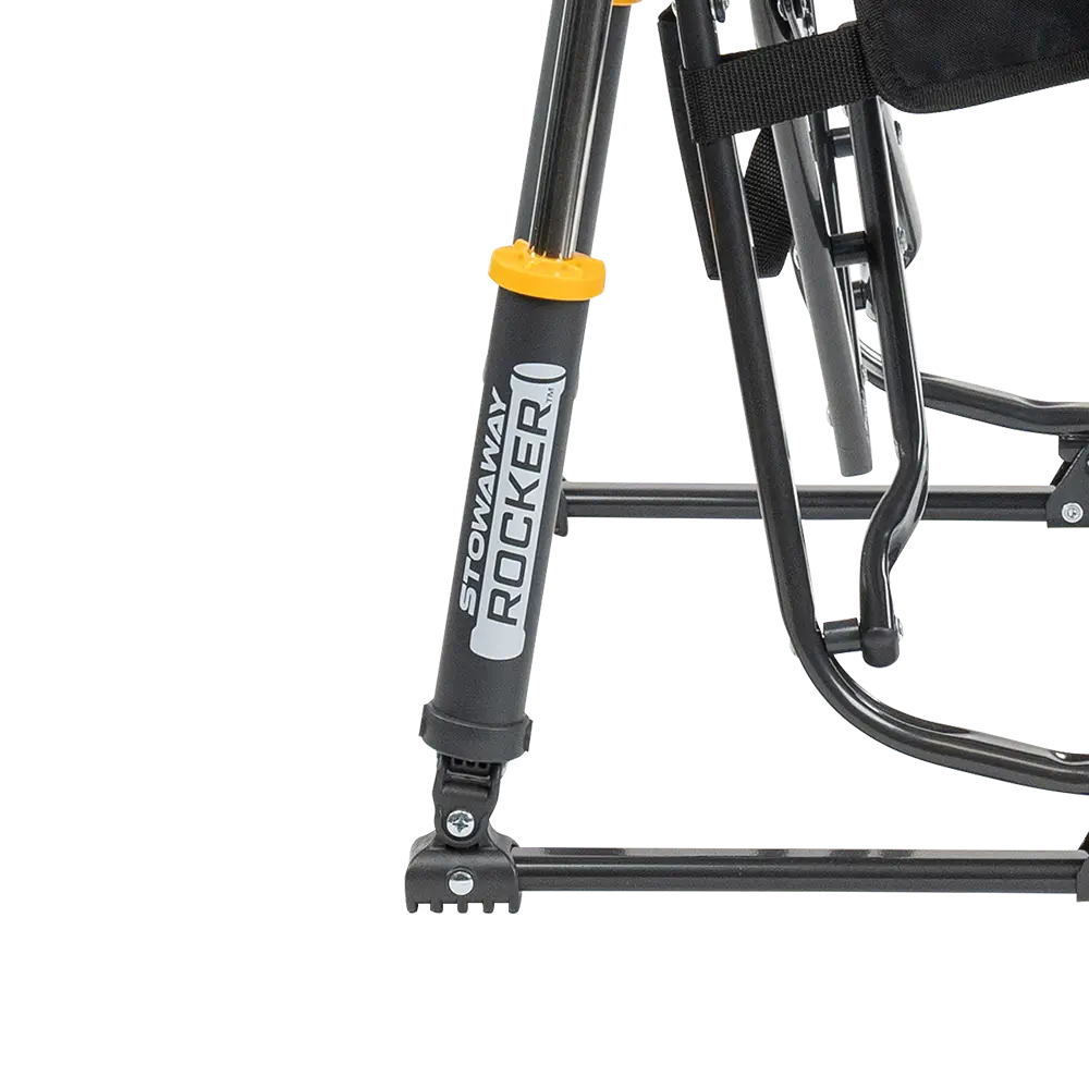 Spring-Action shocks on the Black Stowaway Rocker. 