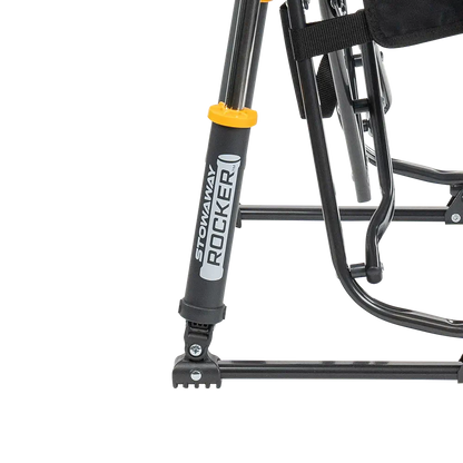 Spring-Action shocks on the Black Stowaway Rocker. 