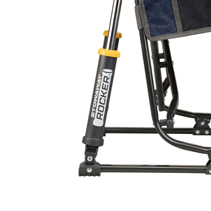 Spring-Action shocks on the Navy Topo Stowaway Rocker. 