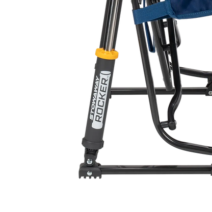 Spring-Action shocks on the Soft Navy Stowaway Rocker. 