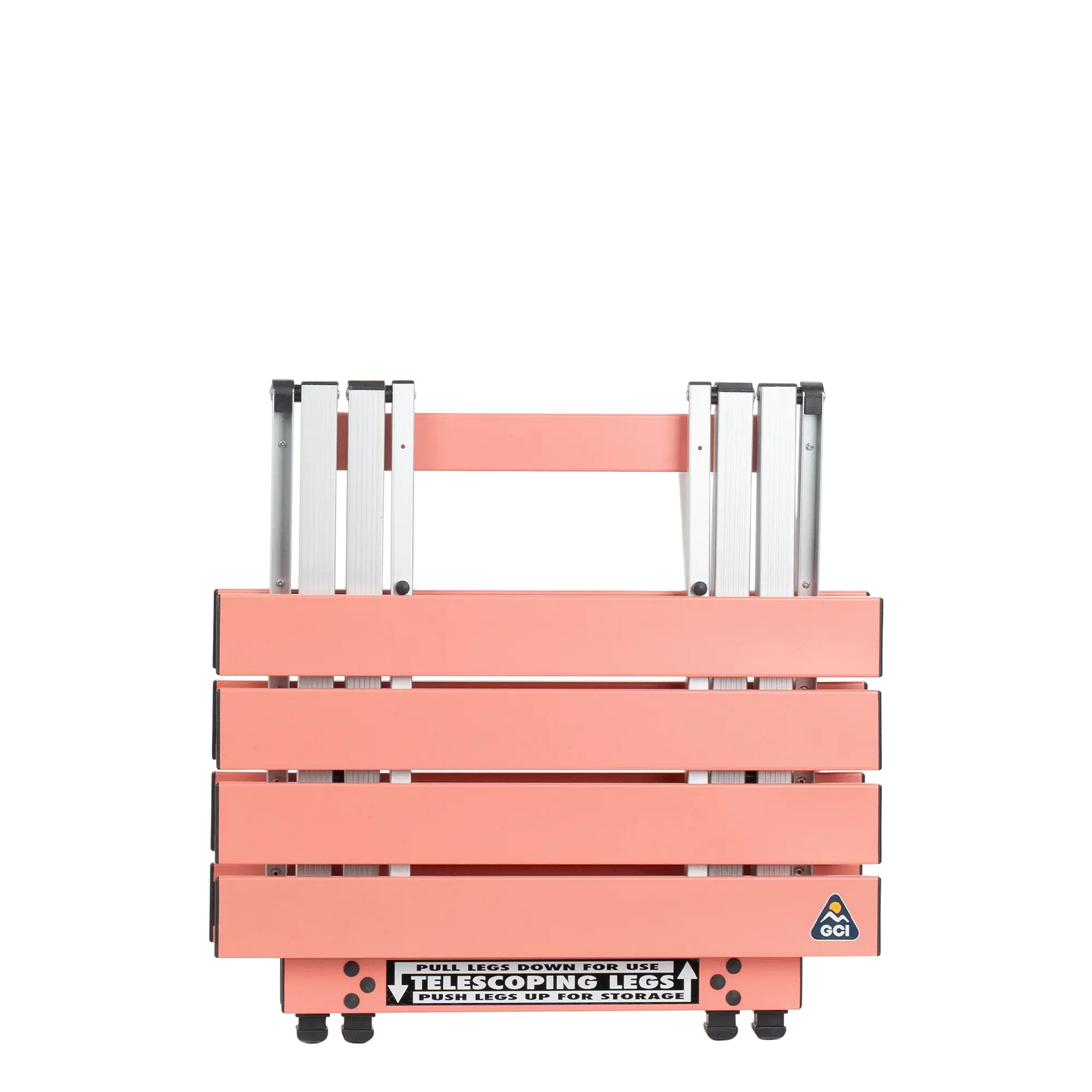 Compact Camp Table 20, Coral, Folded