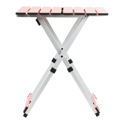 Compact Camp Table 20, Coral, Side Angle