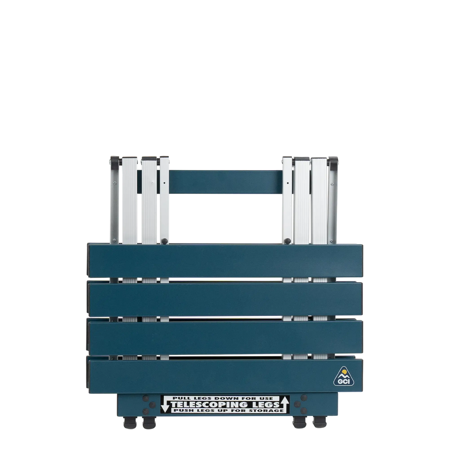 Compact Camp Table 20, Teal, Folded