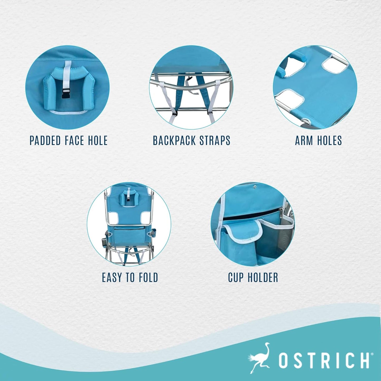 Chaise sac à dos 3-en-1 Ostrich – avec sac isotherme intégré