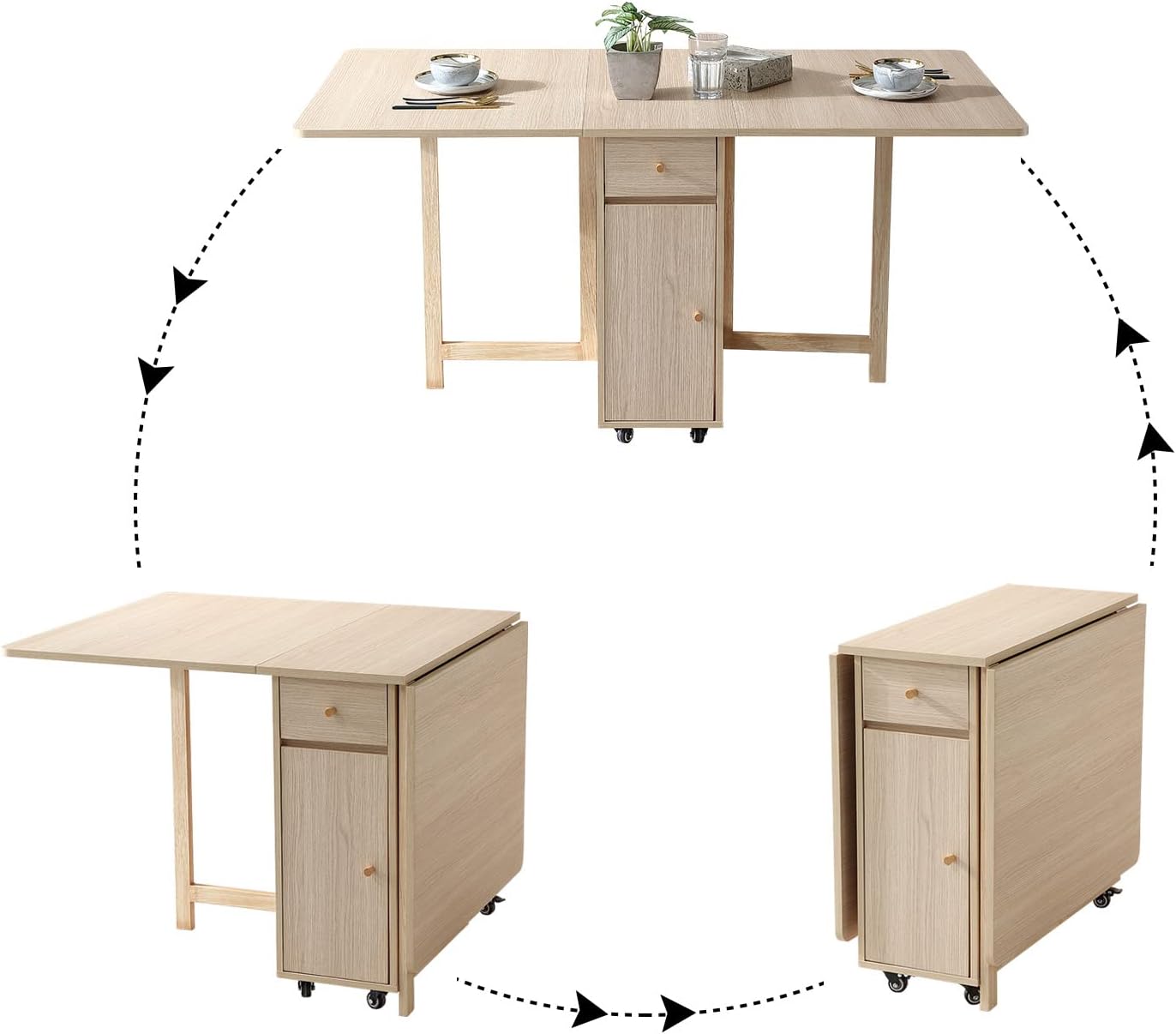 FlexiLeaf Farmhouse Dining Table