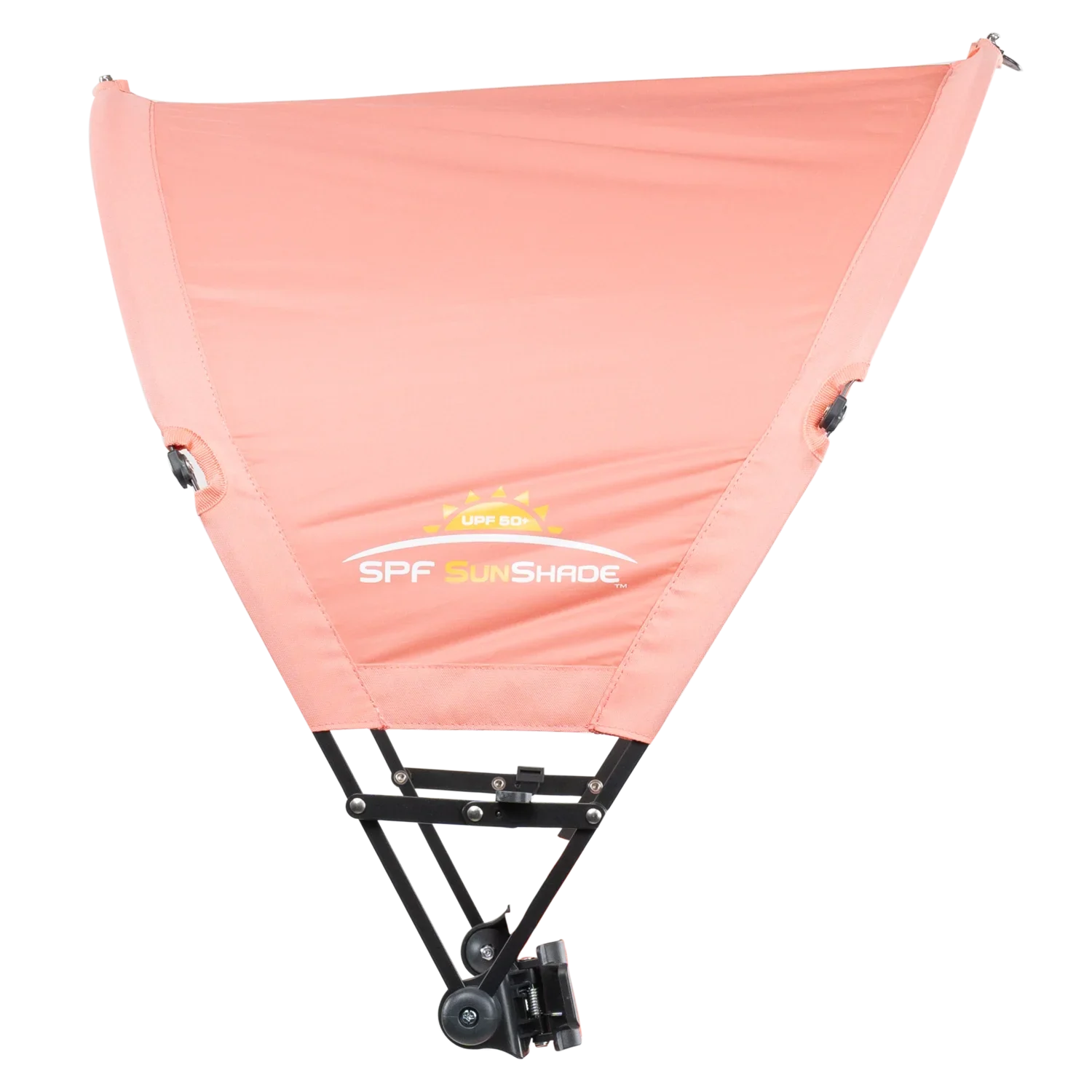 Side angle of the coral Sunshade Accessory. 